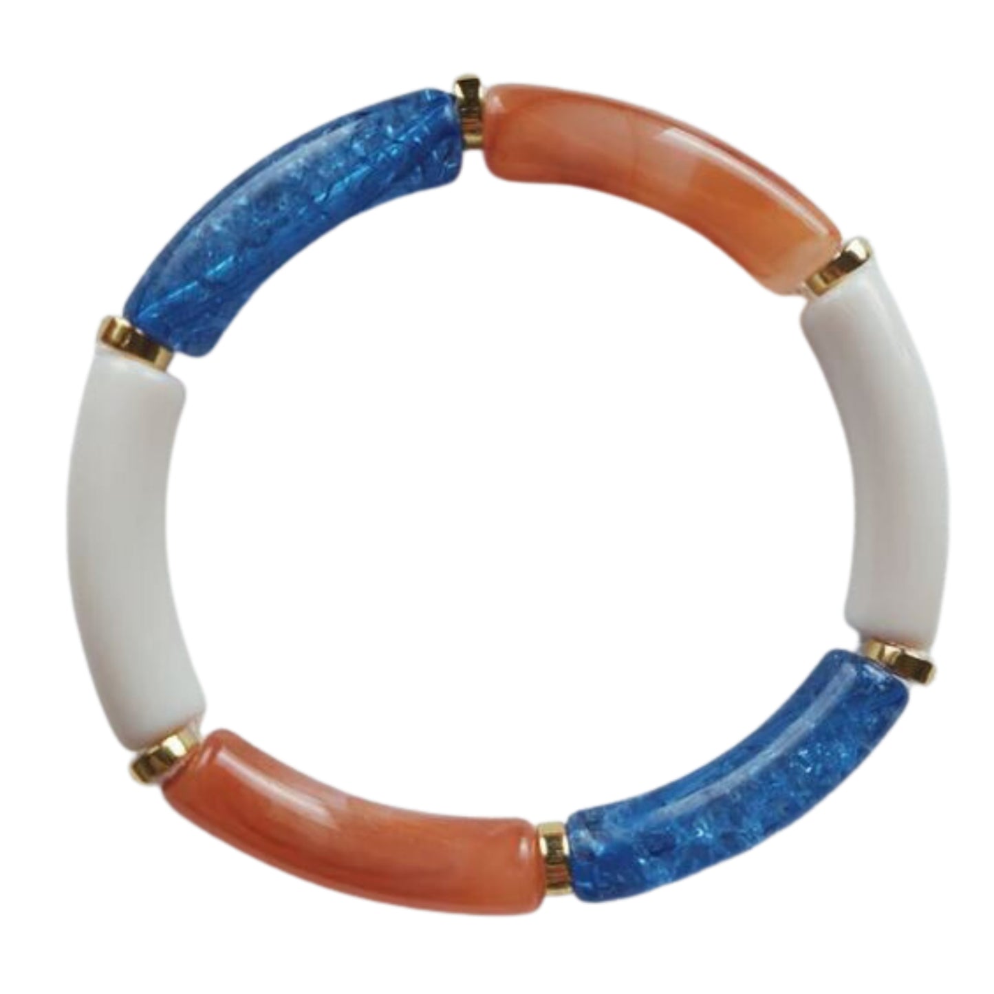 Tube armband - blauw/ivoor