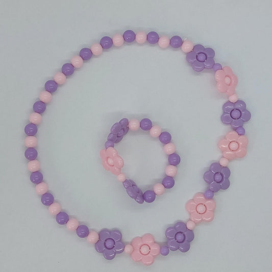 KIDS ketting/armband - paars/roze