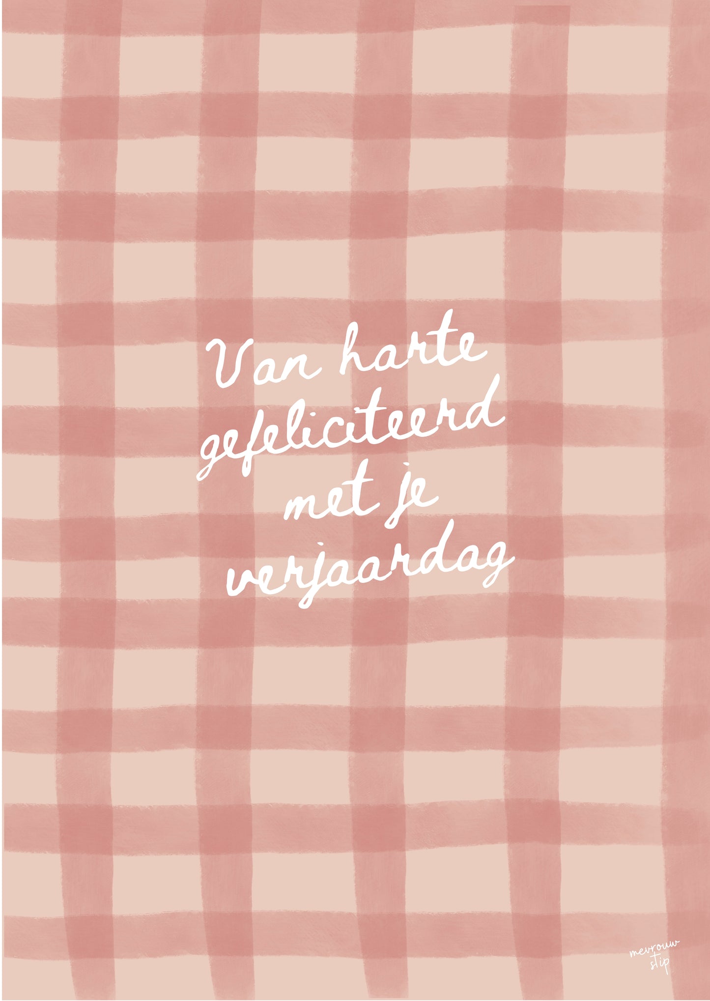 Wenskaart - geruit verjaardag
