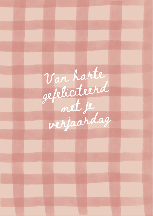 Wenskaart - geruit verjaardag