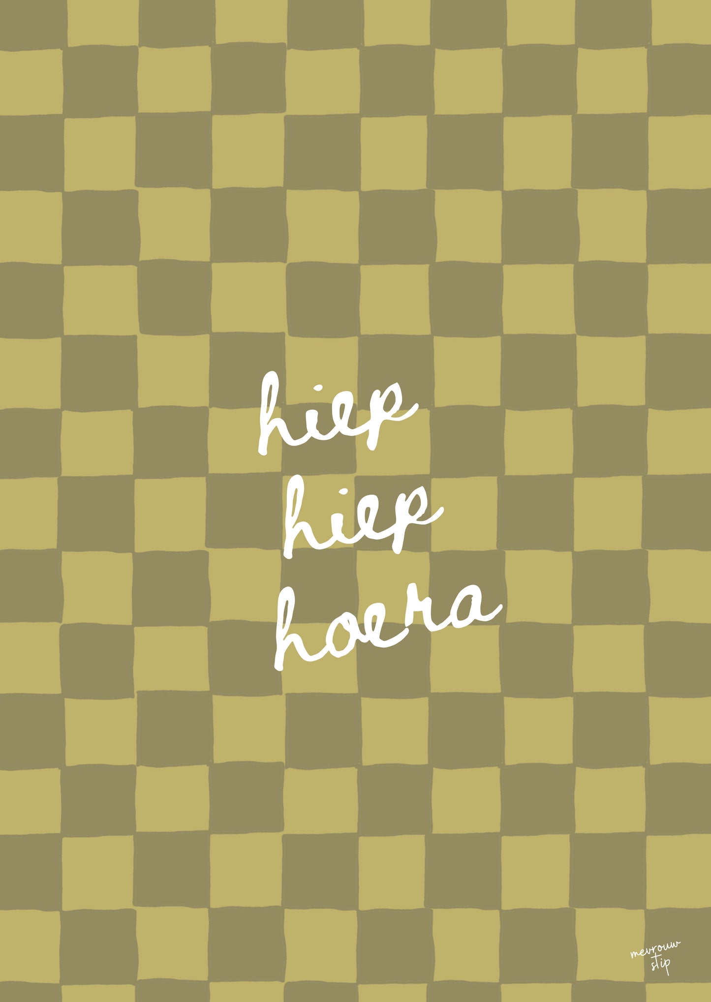 Wenskaart - geblokt hiephiephoera